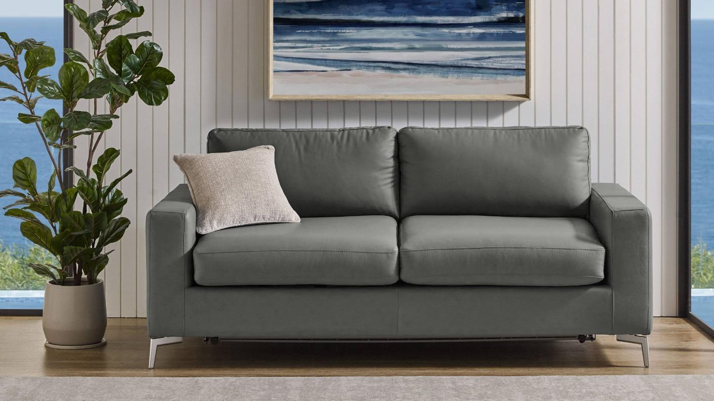 Cahill 2.5-Seater Leather Double Sofa Bed - Villa Auto