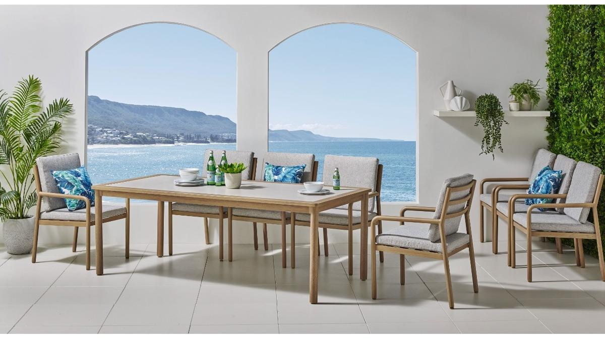 Tremaine 9-Piece Outdoor Rectangular Dining Setting