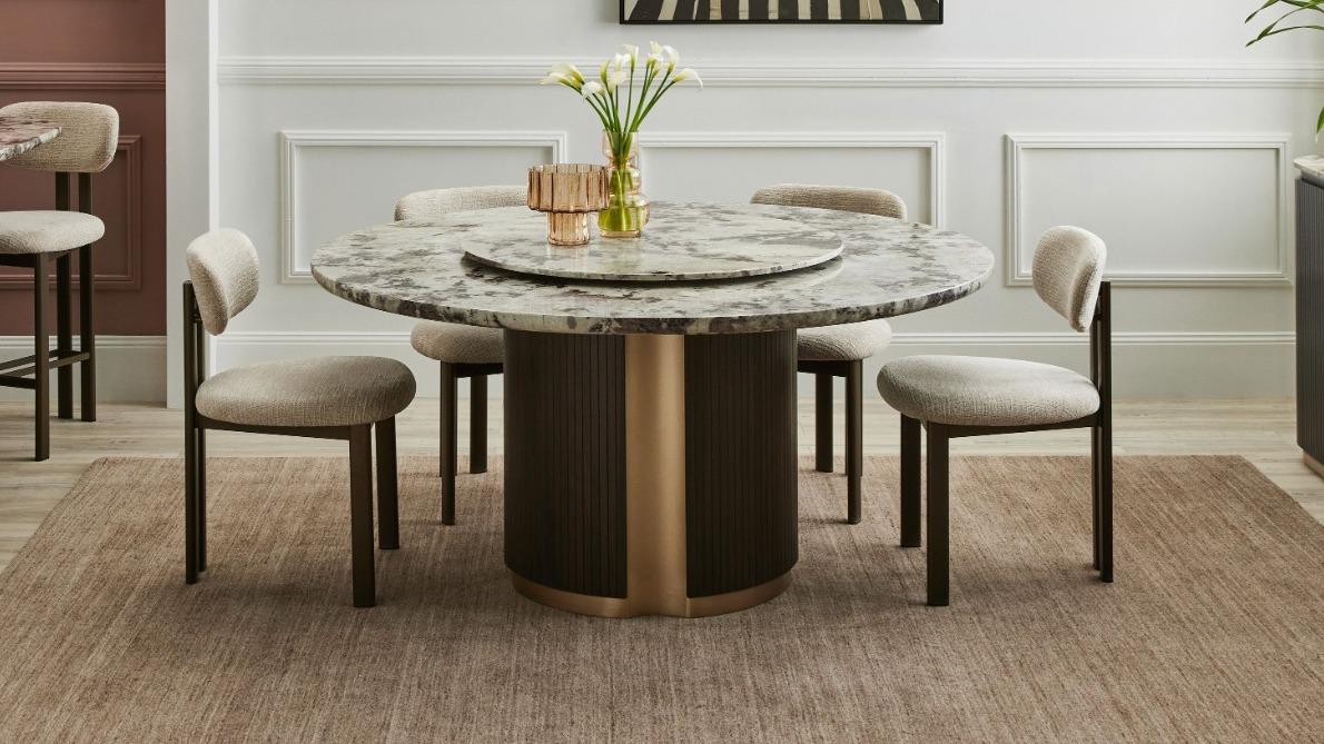 Bellaire Round Dining Table with Lazy Susan