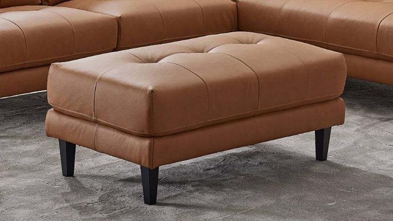 Vulcan Leather Ottoman