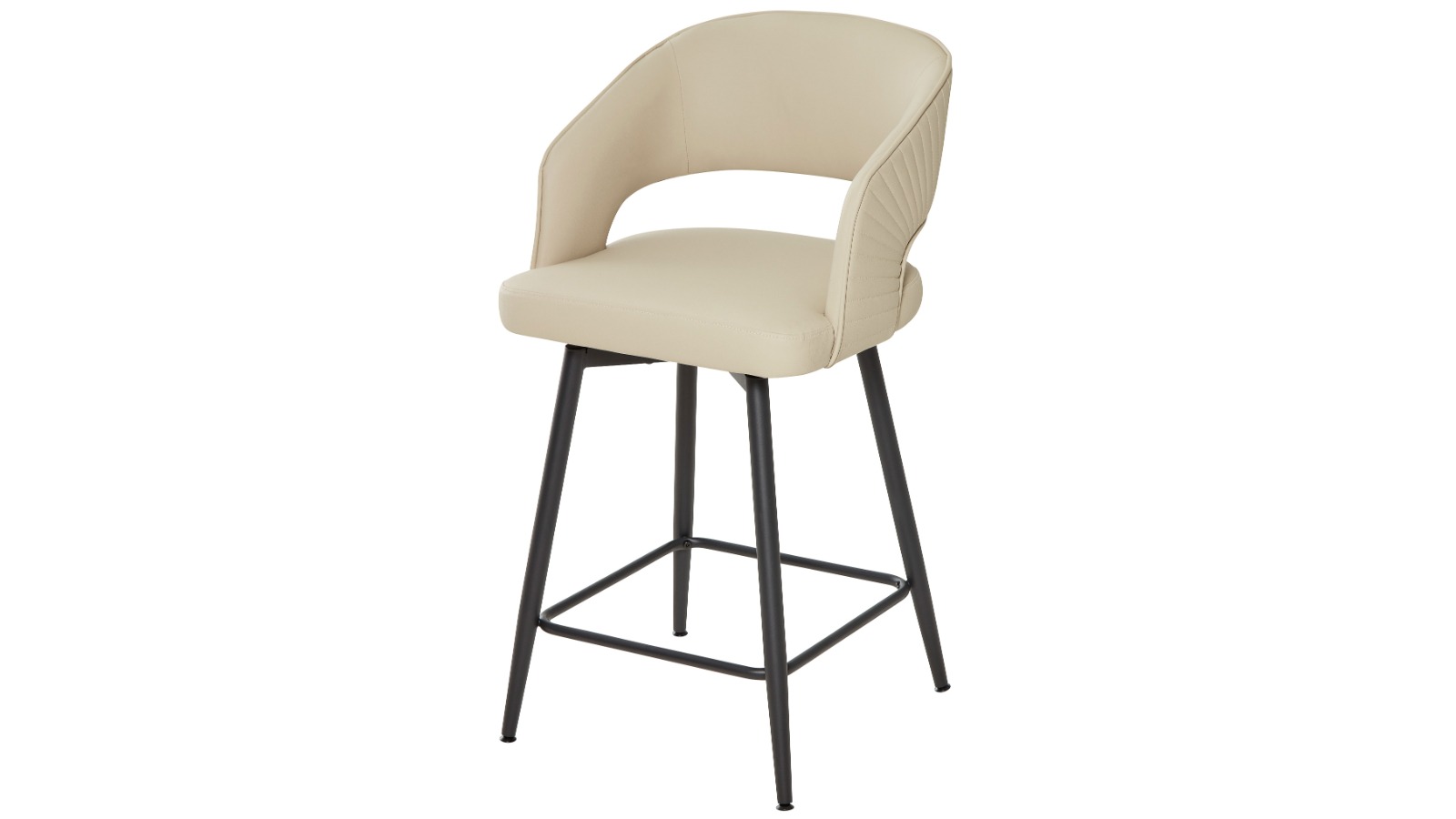 Alita Swivel PU Bar Stool - Ivory