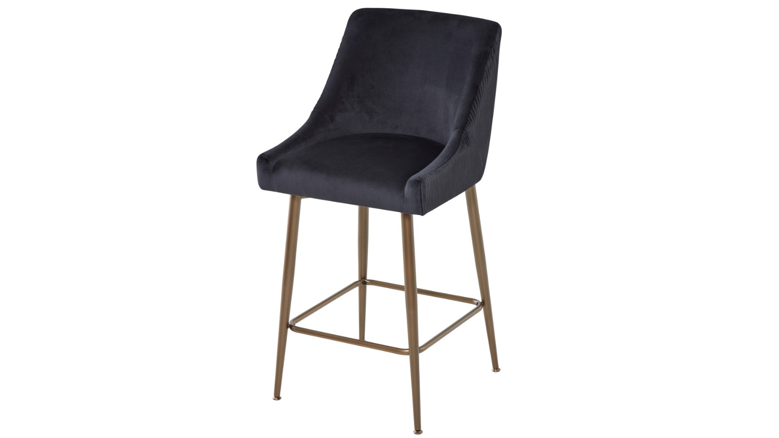 Charlotte Velvet Bar Stool - Black