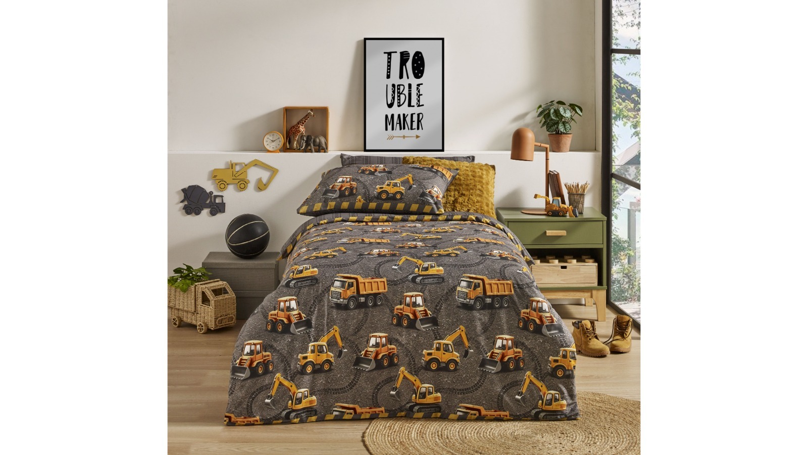 Tommy Trucks Quilt Cover Set - Queen