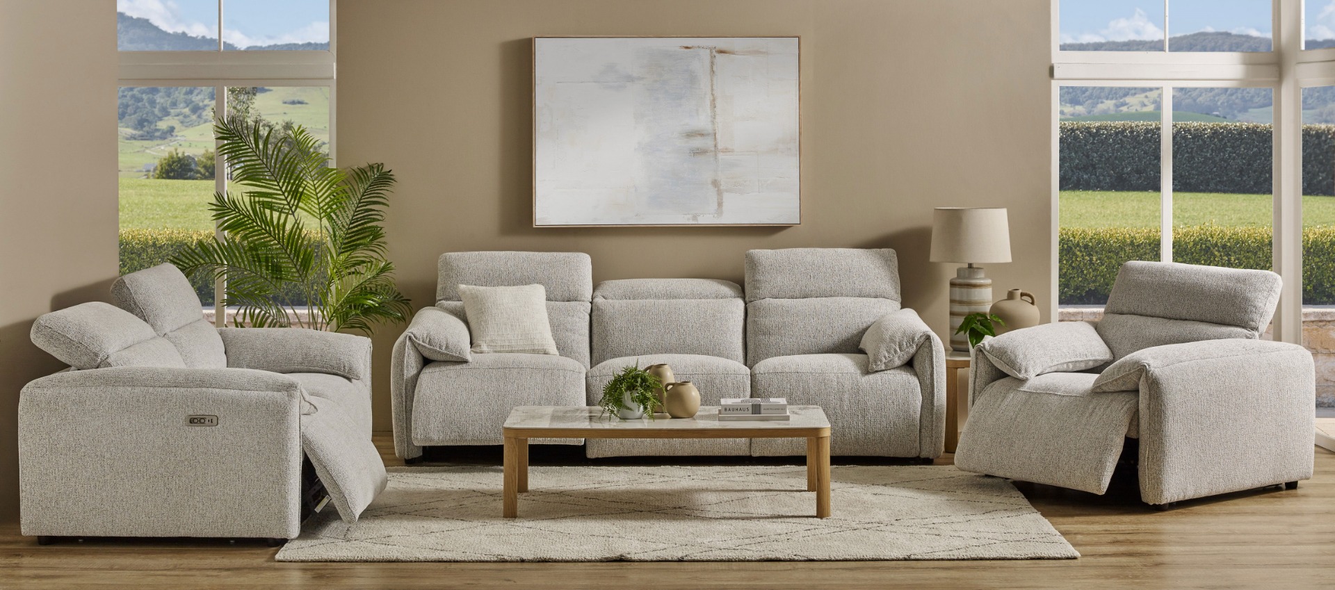 Swan Fabric Recliner Sofa