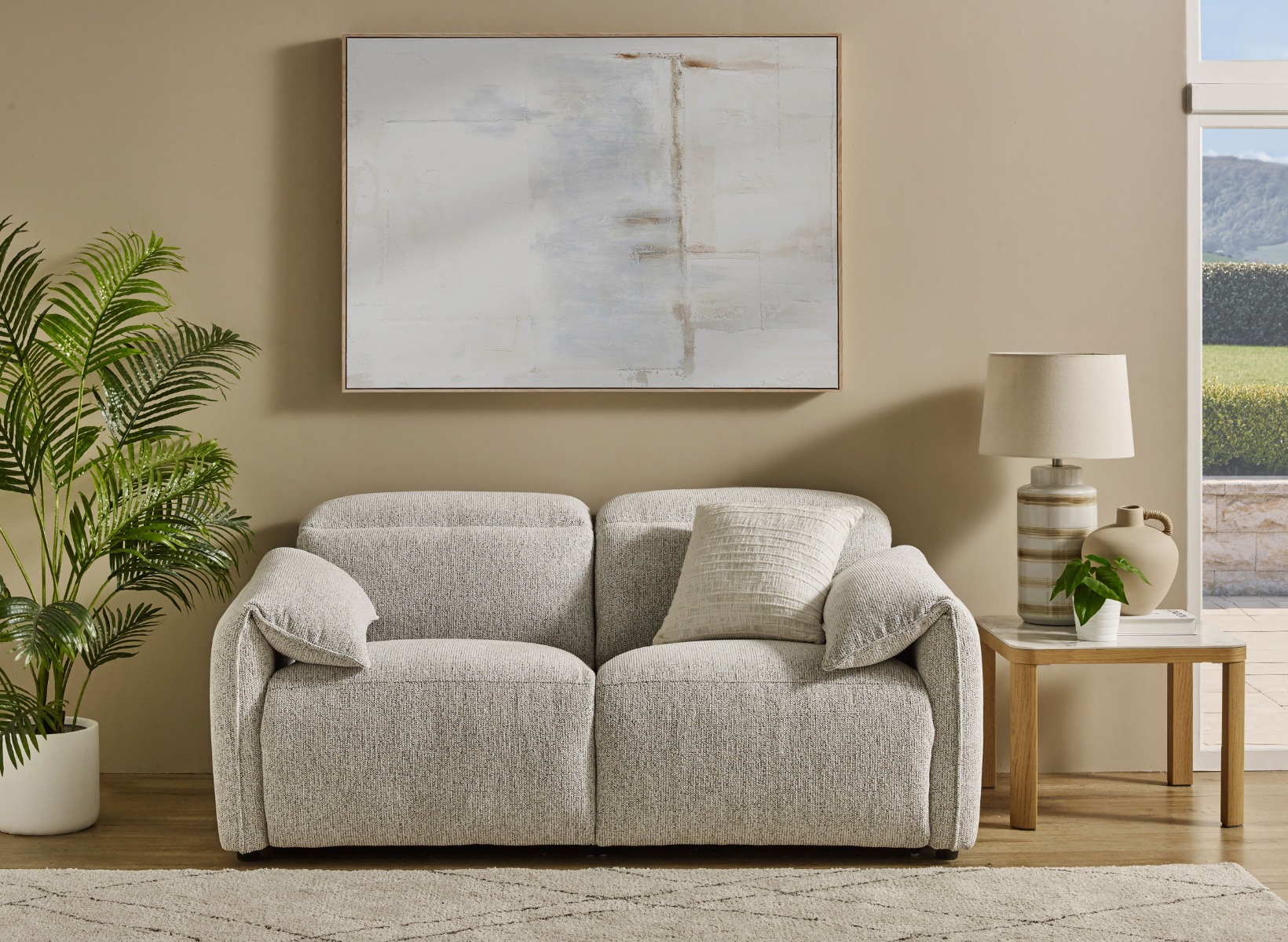 Swan 2-Seater Fabric Recliner Sofa