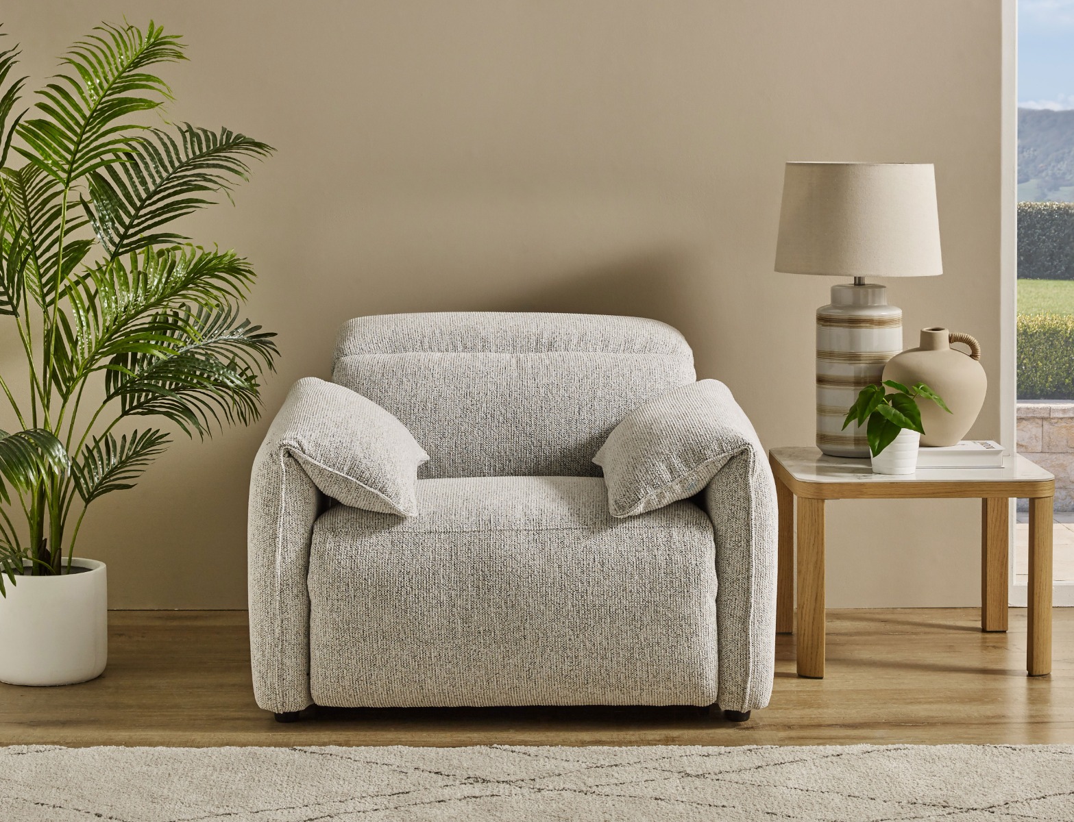 Swan Fabric Recliner Armchair