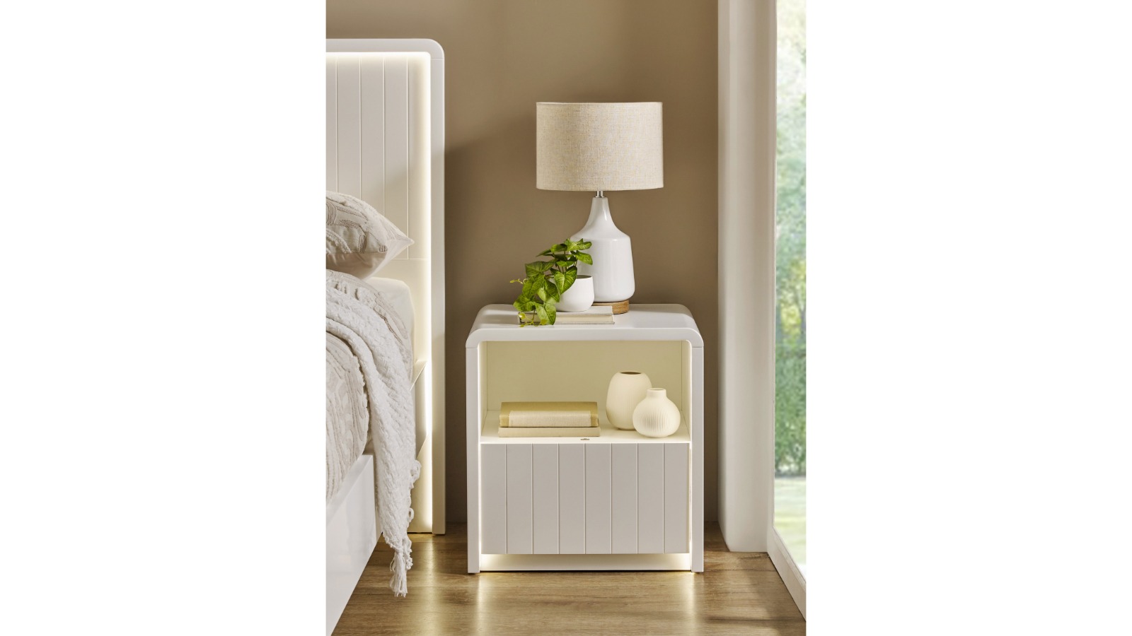 Aegea 1-Drawer Bedside Table