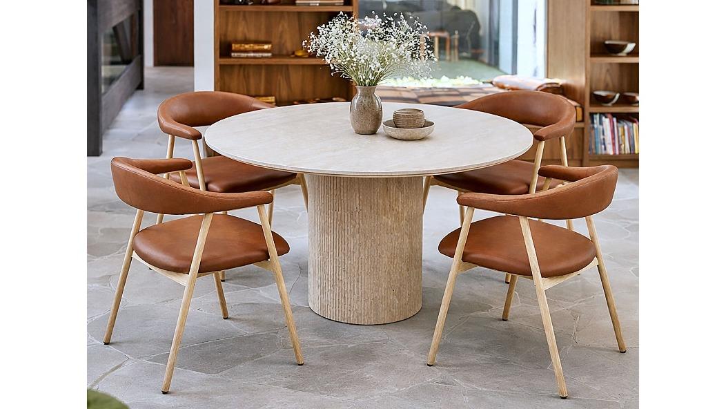 Athina 5-Piece Dining Table Set - Tan