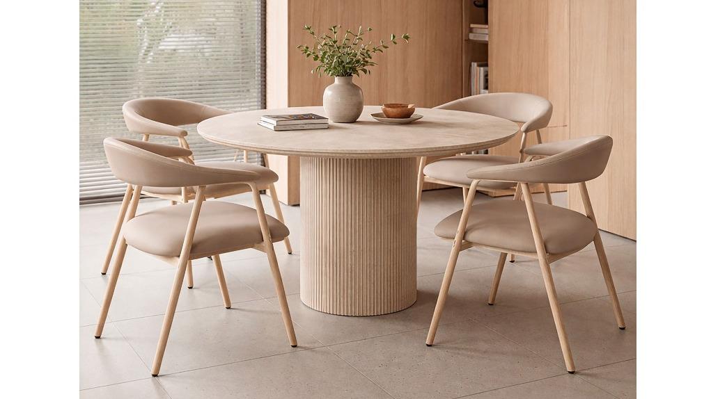 Athina 5-Piece Dining Table Set - Taupe