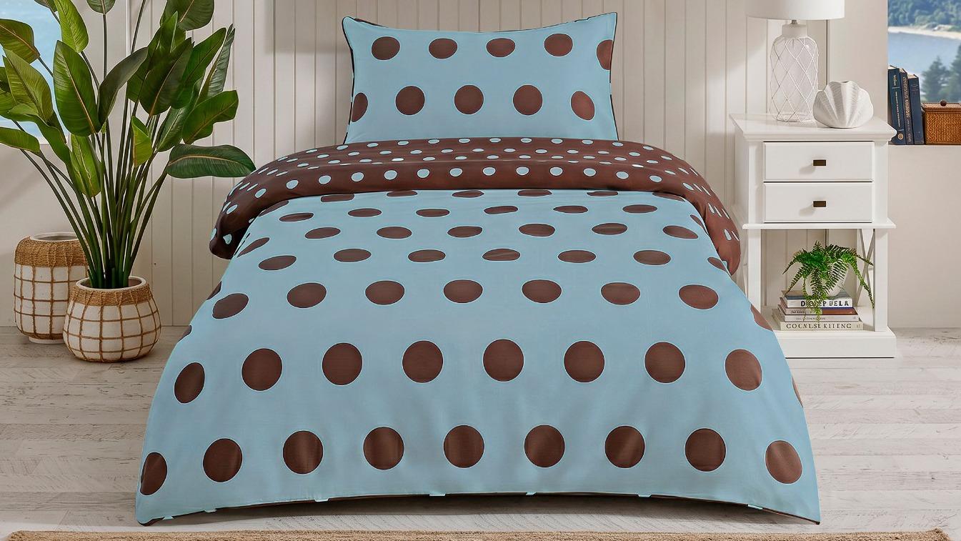 L'Avenue Essential Polka Dot Blue Quilt Cover Set - Single