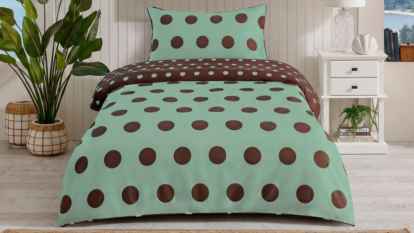 L'Avenue Essential Polka Dot Sage Quilt Cover Set - Single