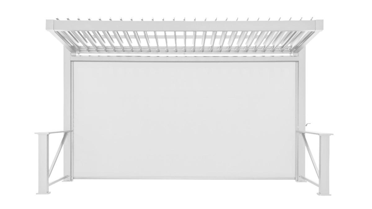 BBQ Deluxe Pergola Pull-Down Screen - White