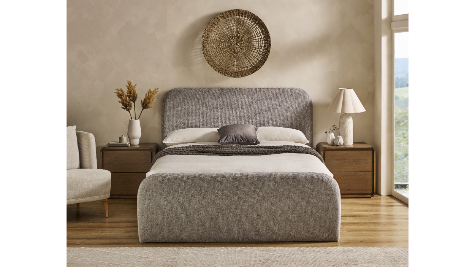 Malmo King Single Bed - Grey