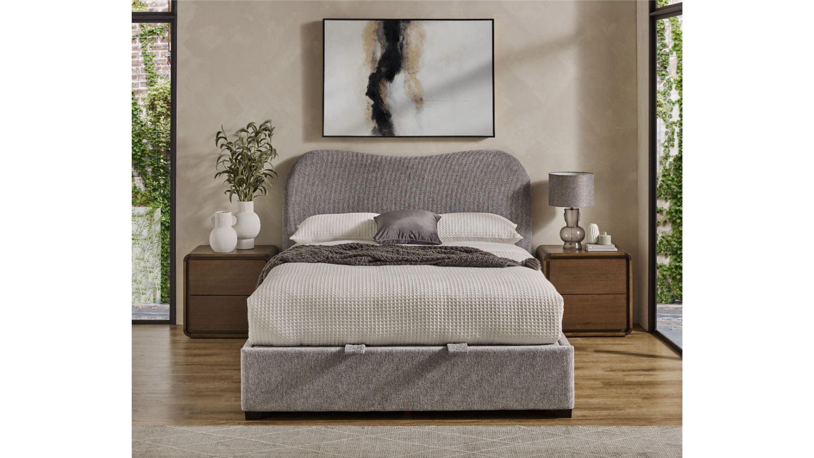 Hurley Queen Gas Lift Bed - Grey