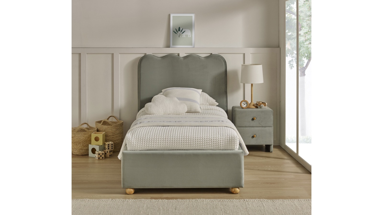 Saylor King Single Bed - Sage