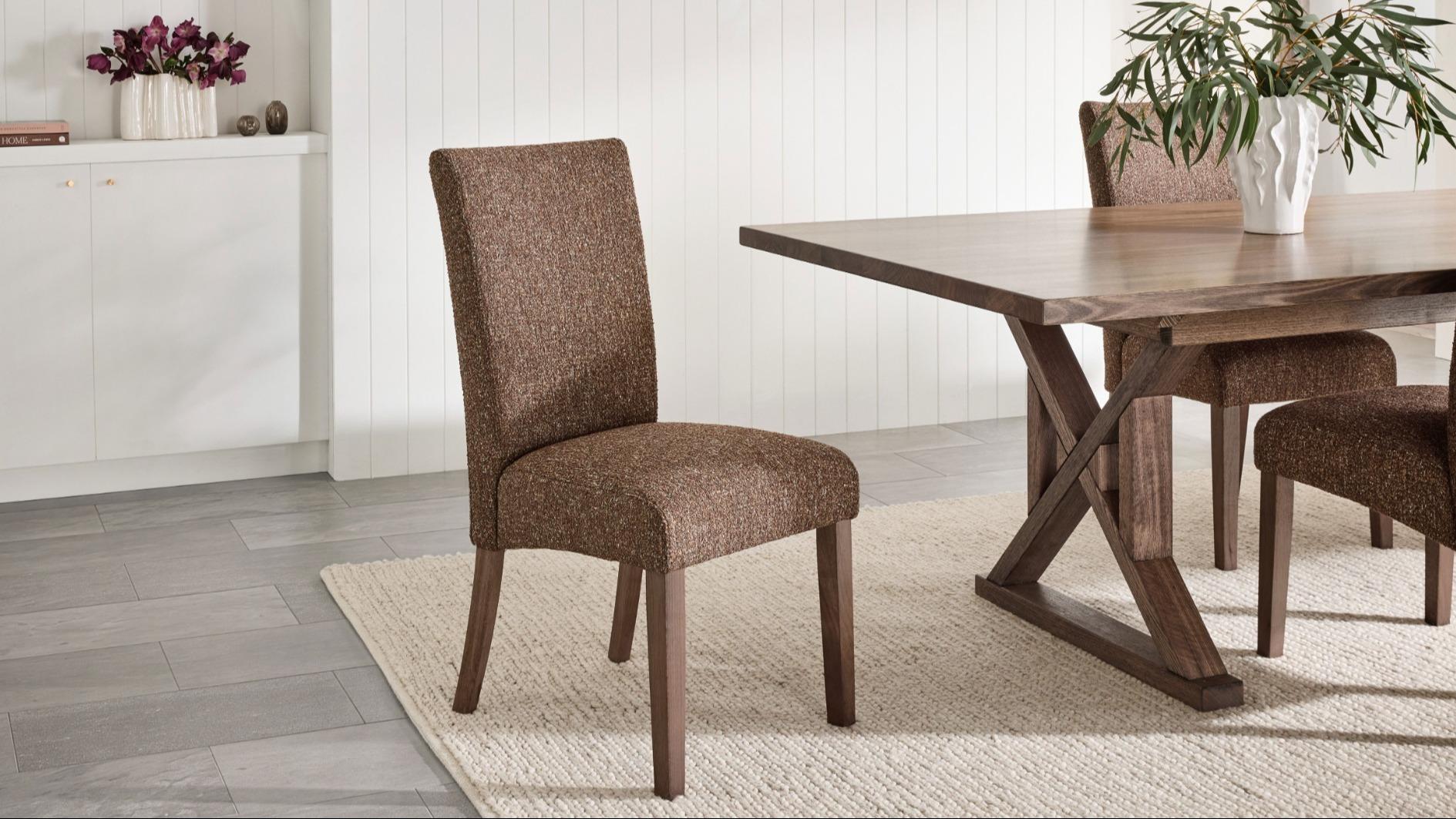 Ashford Fabric Dining Chair - Chocolate