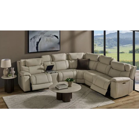 Milan 5-Seater Leather Powered Modular Recliner Sofa