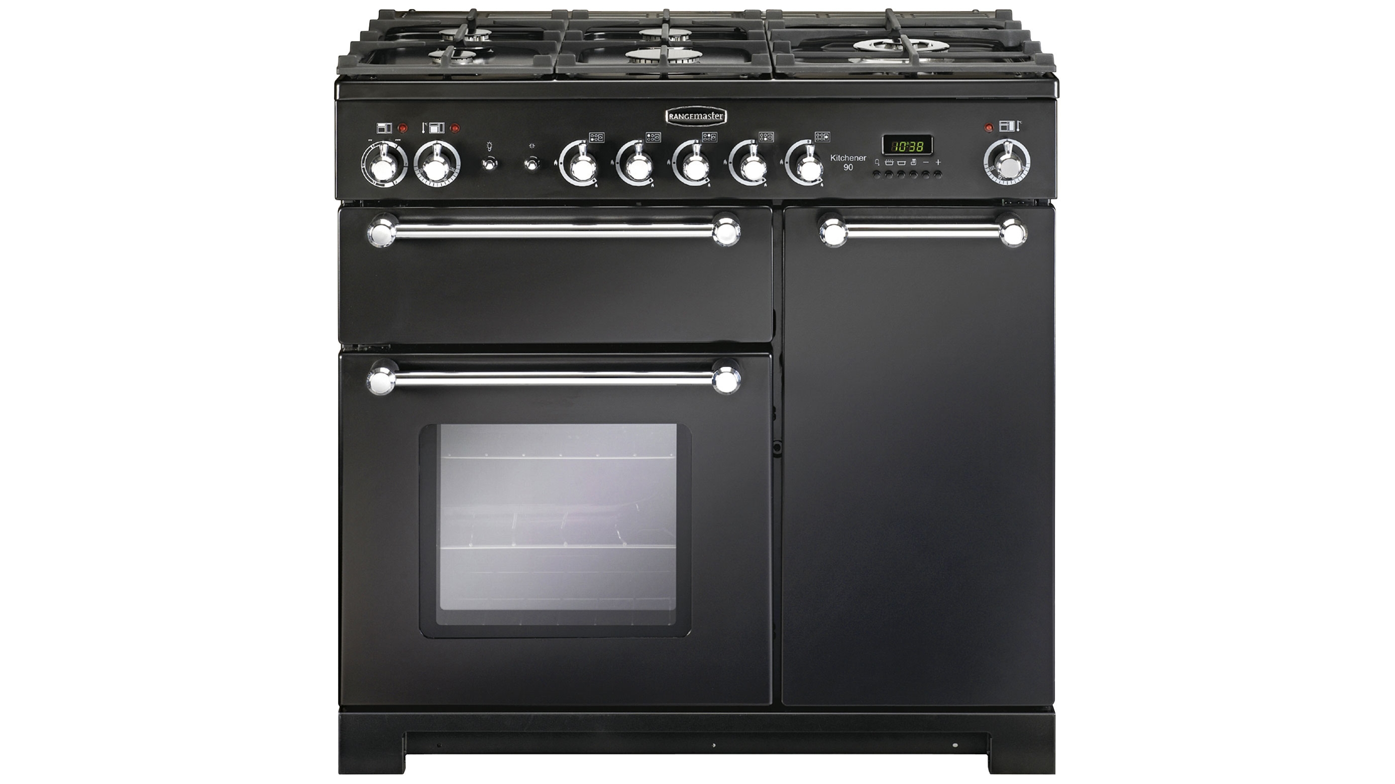 Falcon Kitchener 900mm Dual Fuel Freestanding Cooker Black Chrome