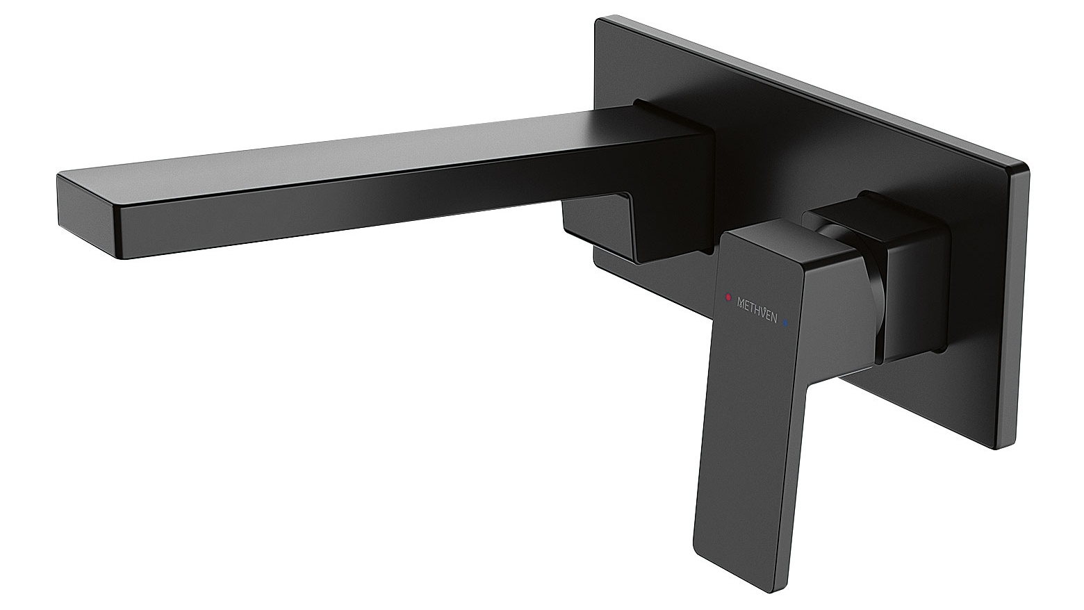 Methven Blaze Plate Basin Mixer 200mm Spout - Black