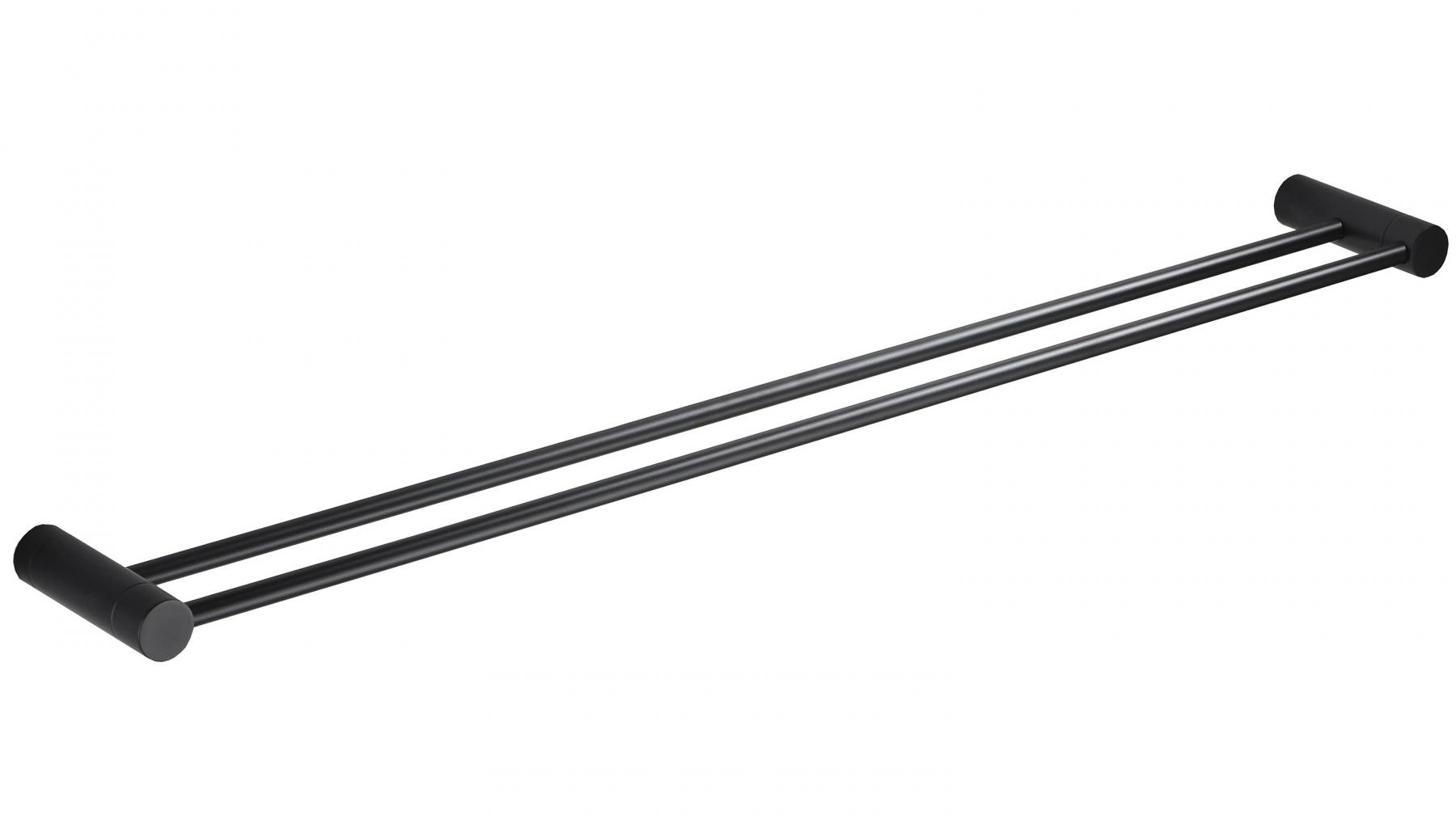 PLD Oasis Matte Black 900mm Adjustable Double Towel Rail