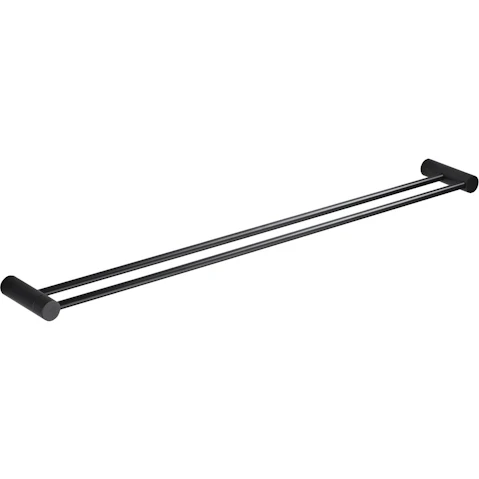 PLD Oasis Matte Black 900mm Adjustable Double Towel Rail
