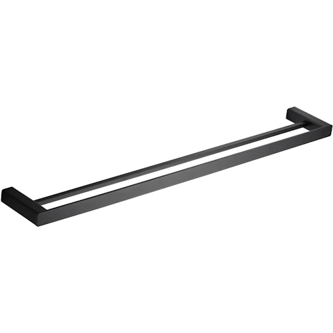 PLD Surface 800mm Double Towel Rail - Matte Black