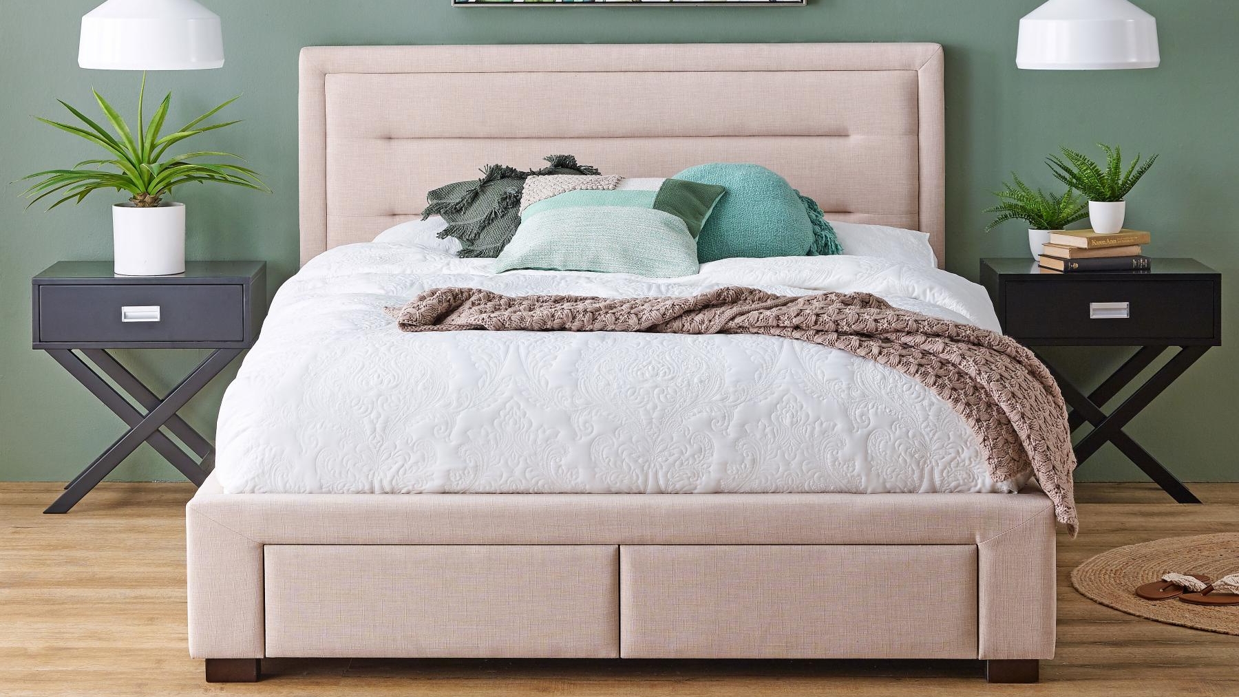 Caren 4-Drawer King Bed - Linen