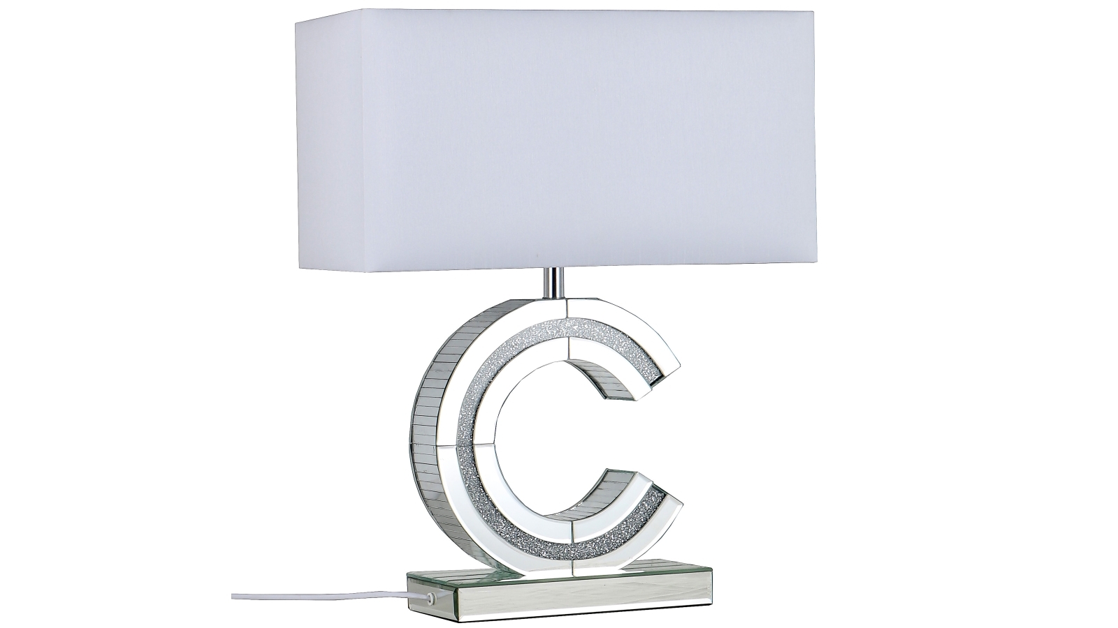 Clare Large Mirror Table Lamp White