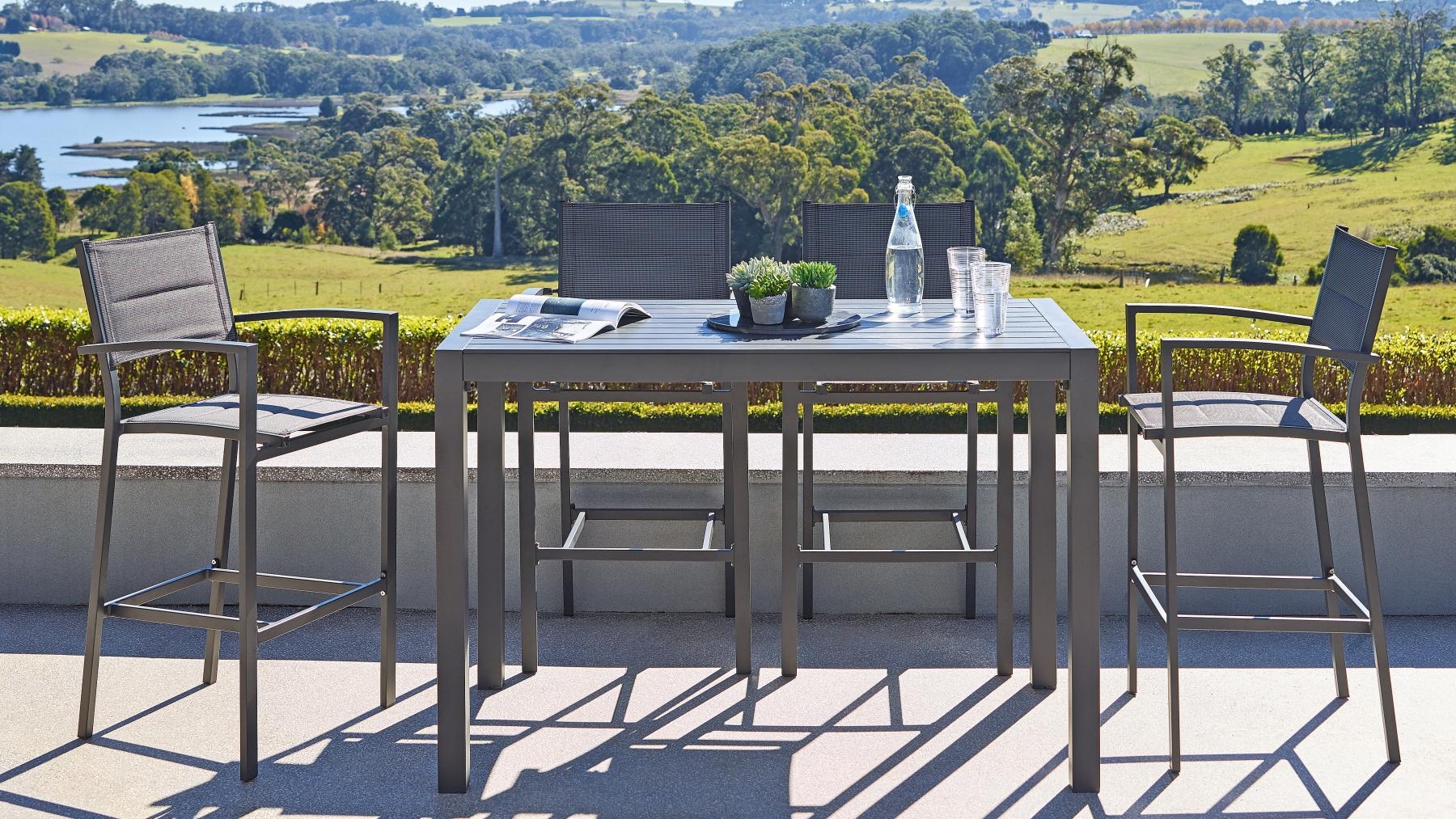 Bon 5Piece Outdoor Bar Setting Gunmetal Harvey Norman
