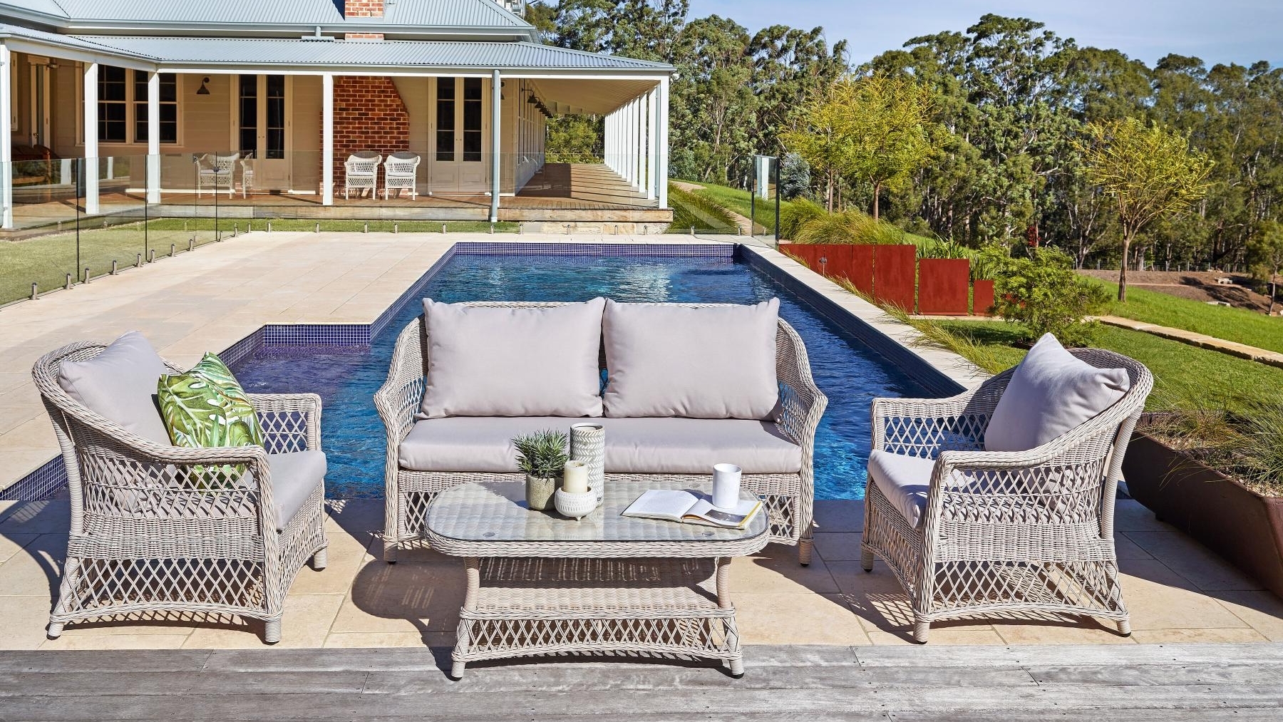 Burton 4 Piece Outdoor Lounge Setting Harvey Norman