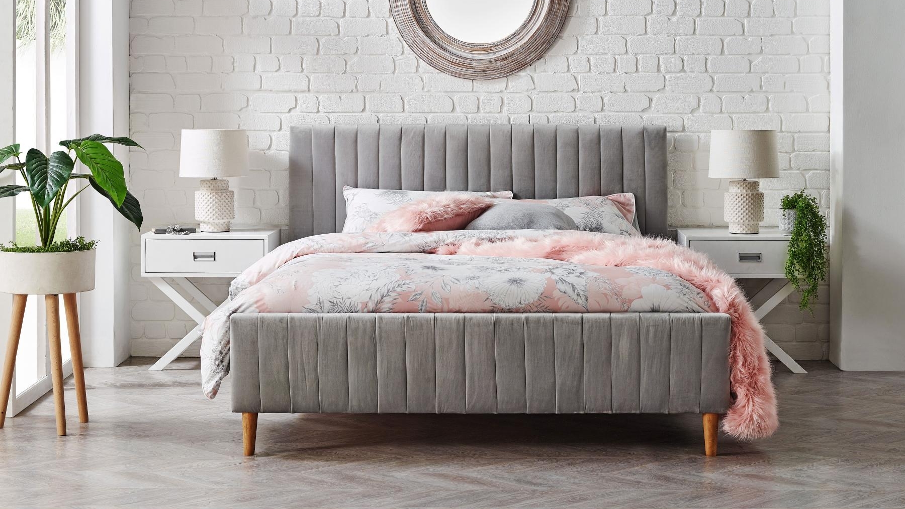Alexa King Single Bed Grey Harvey Norman