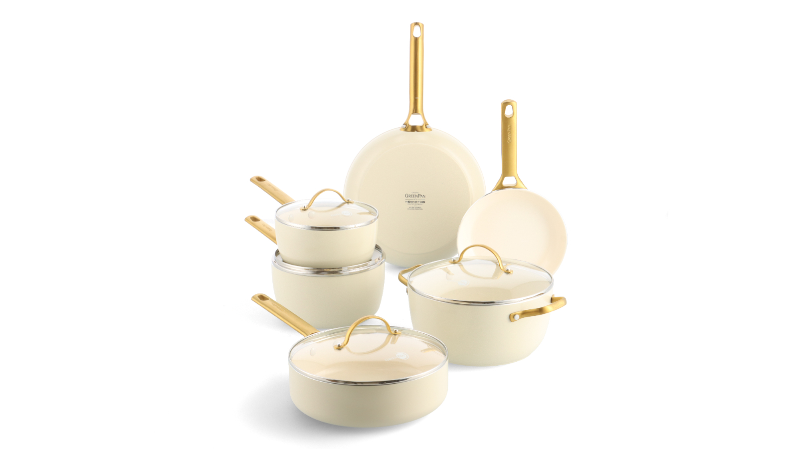 GreenPan 6 Piece Padova Cookware Set - Cream White
