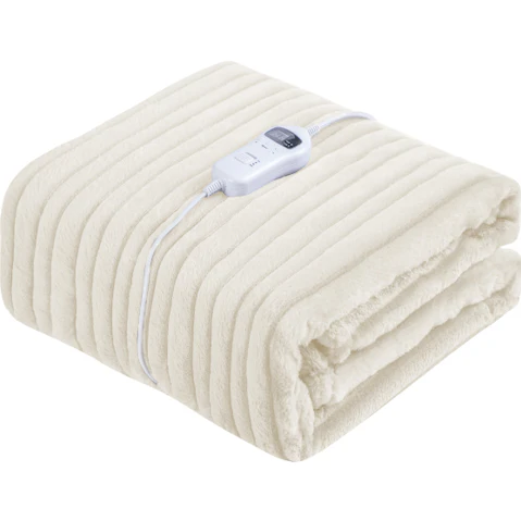 Goldair Platinum XL Faux Fur Heated Throw Blanket - Cream