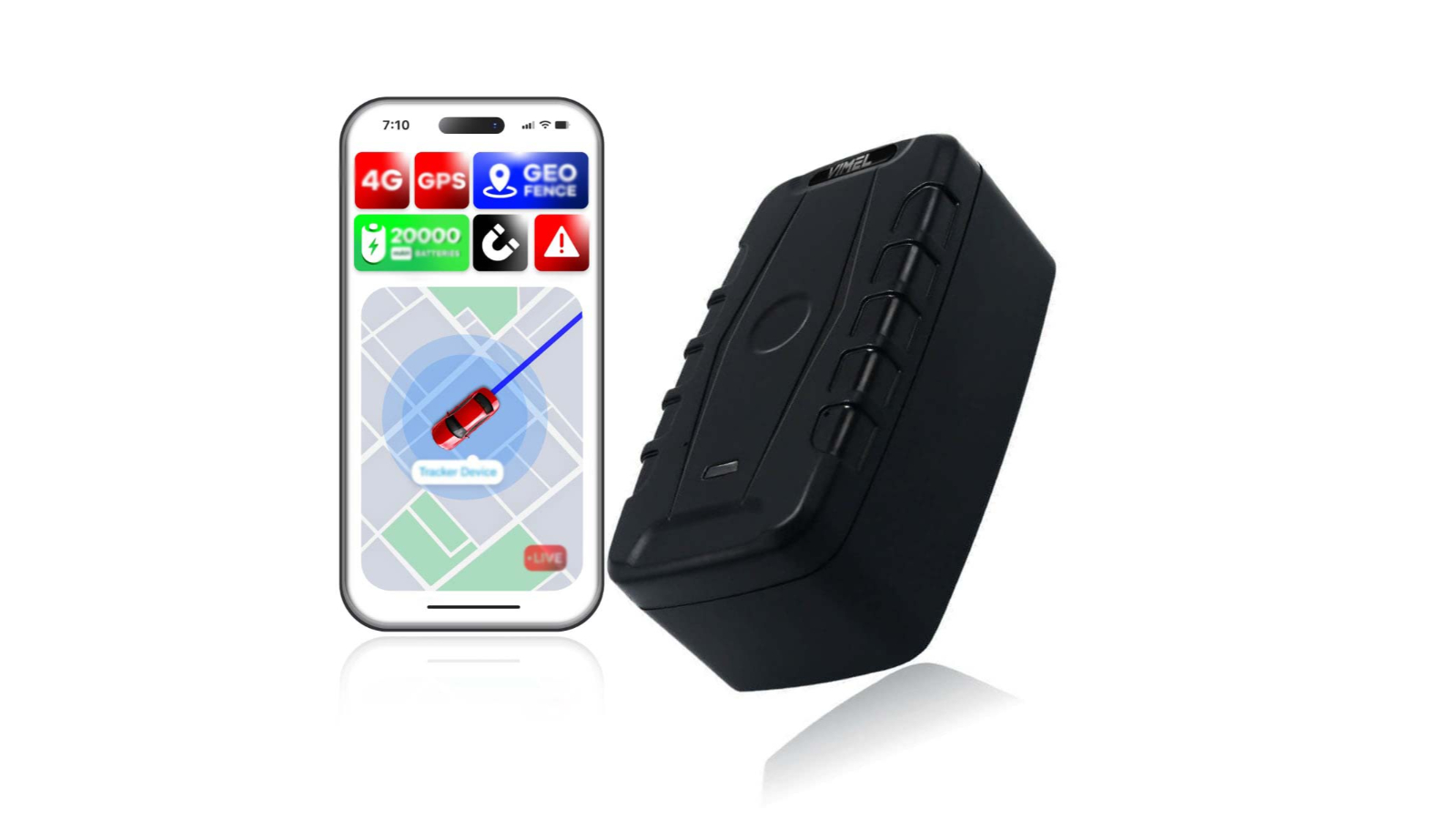 Vimel Long Battery GPS Tracker with Strong Magnet and Free Subscription
