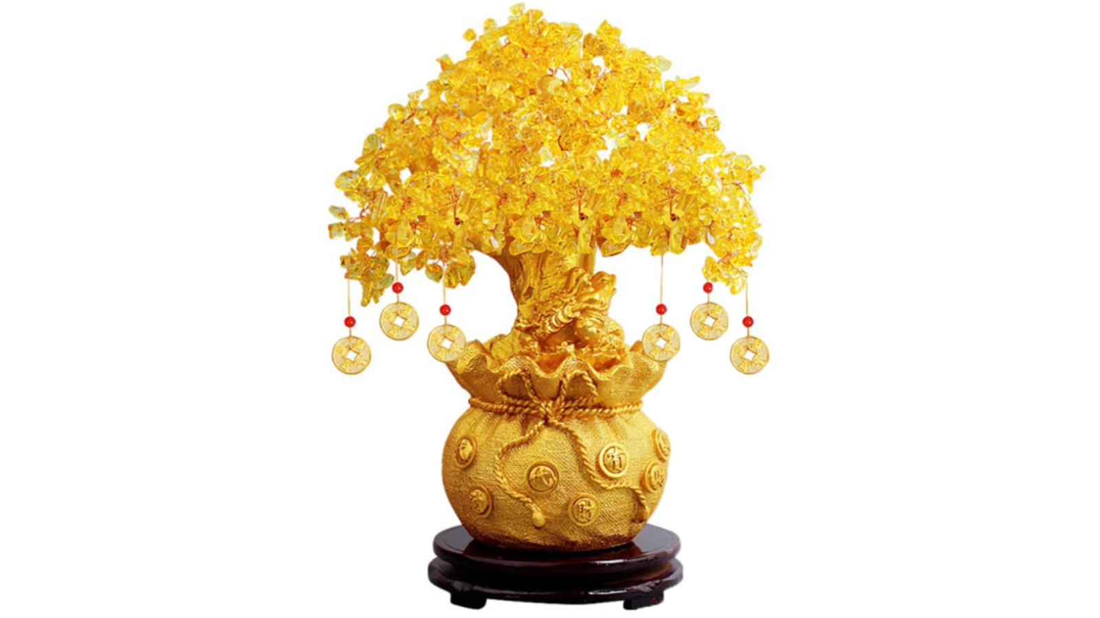 NNEOBA Feng Shui Yellow Lucky Wealth Tree - 14cm