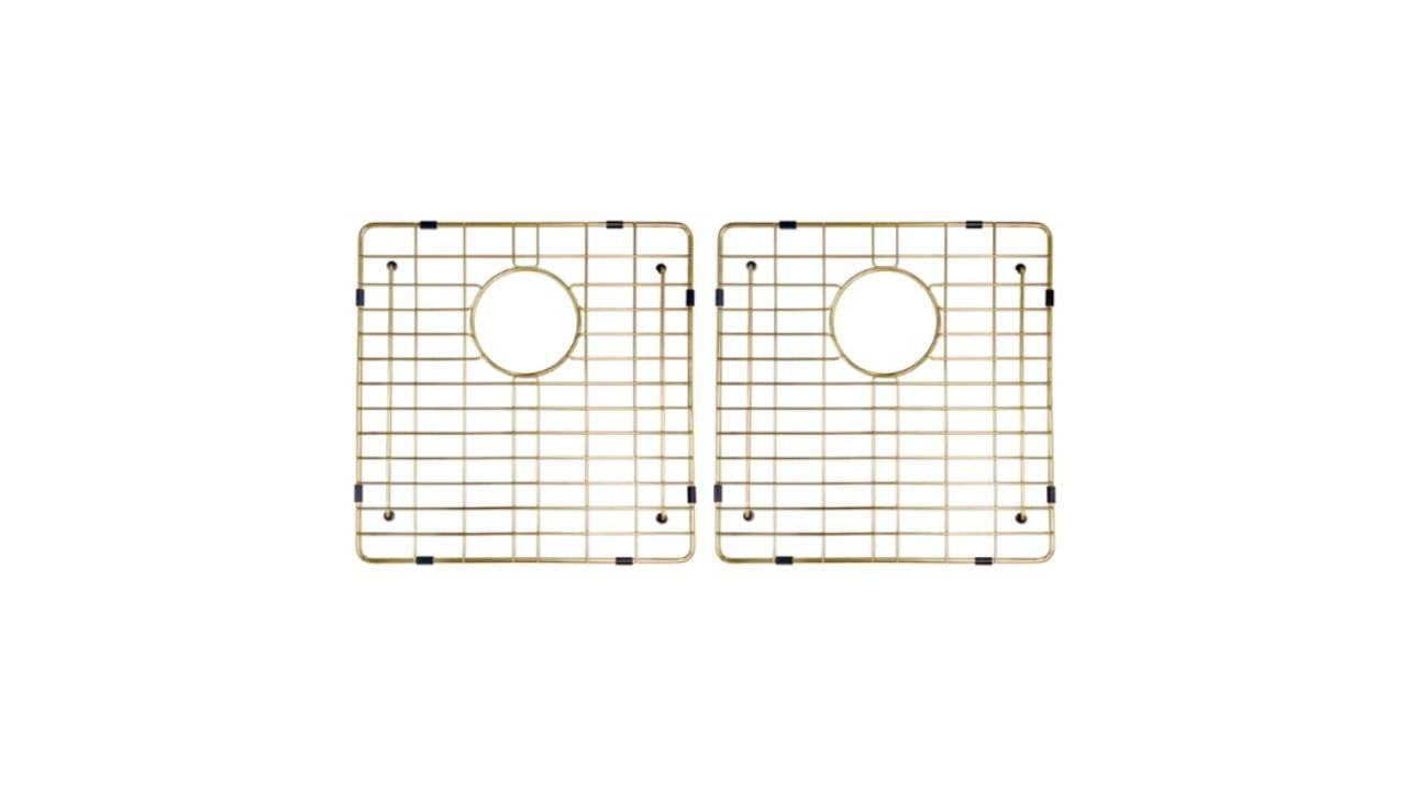 Meir Lavello Double Bowl 860x440 Protection Grid - Brushed Bronze Gold
