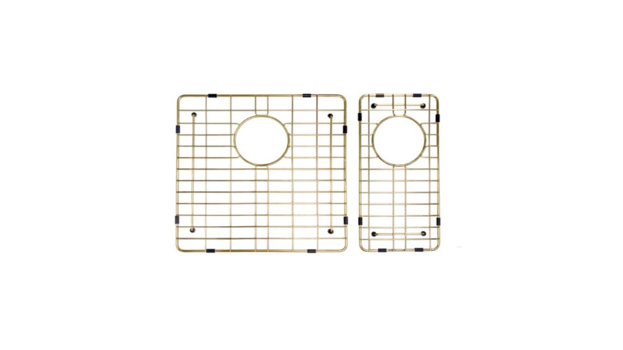 Meir Lavello 1 and 1/2 Bowl 670x440 Protection Grid - Brushed Bronze Gold