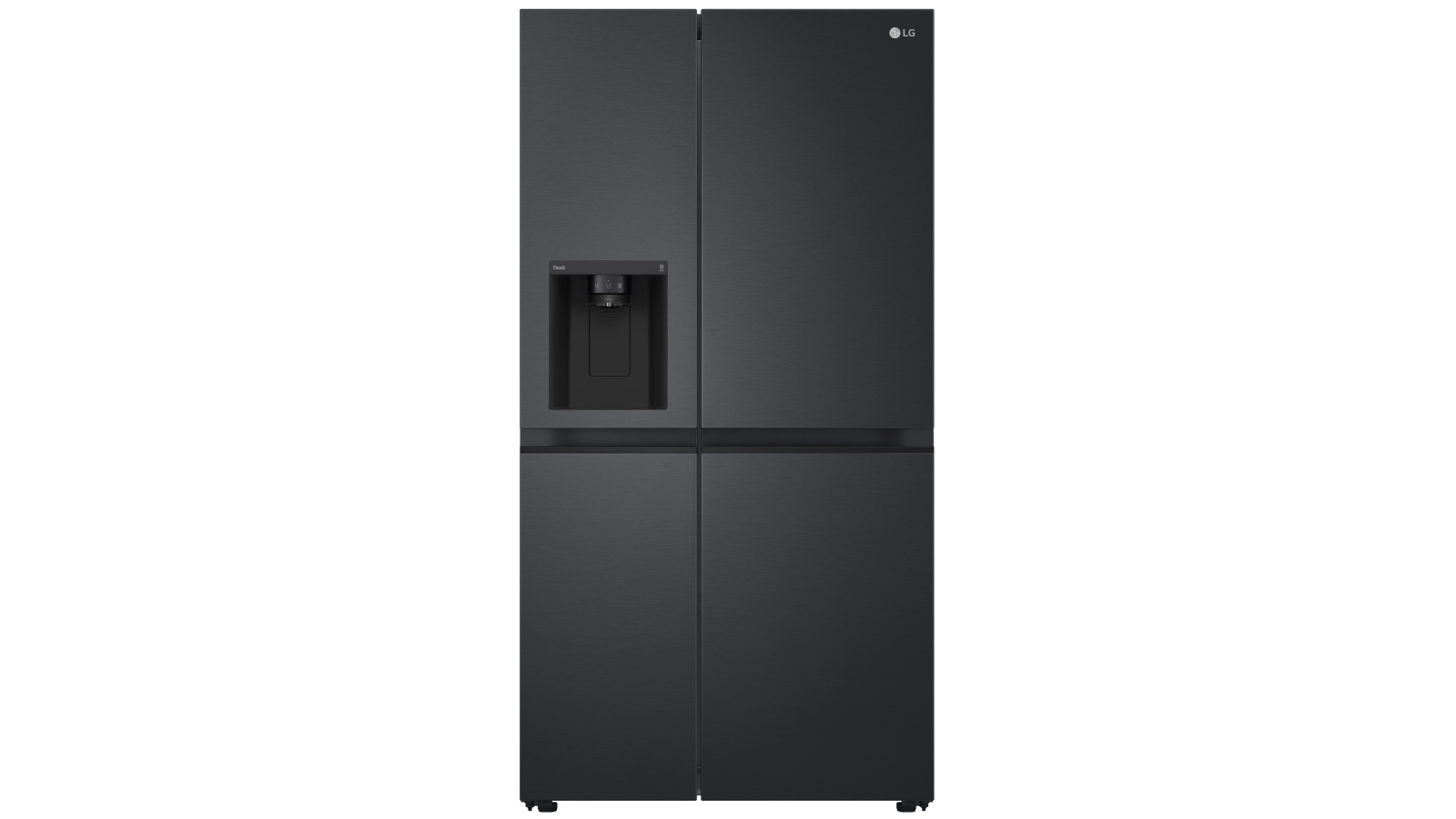 LG 635L Side by Side Fridge with Ice Water Dispenser Matte Black Harvey Norman