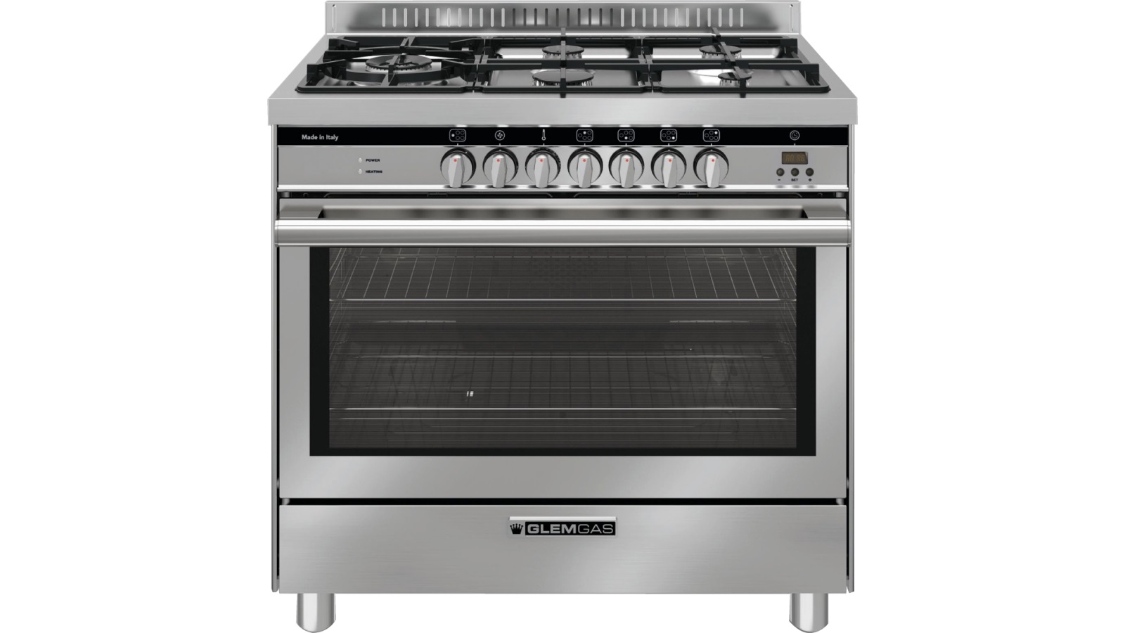 Glem 900mm Stainless Steel Multifunction Freestanding Dual Fuel Cooker