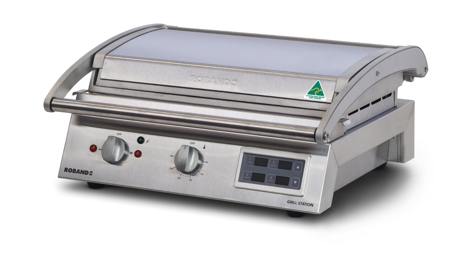 Roband 8 Slice Smooth Plates 15A Grill Station with Electronic Timer