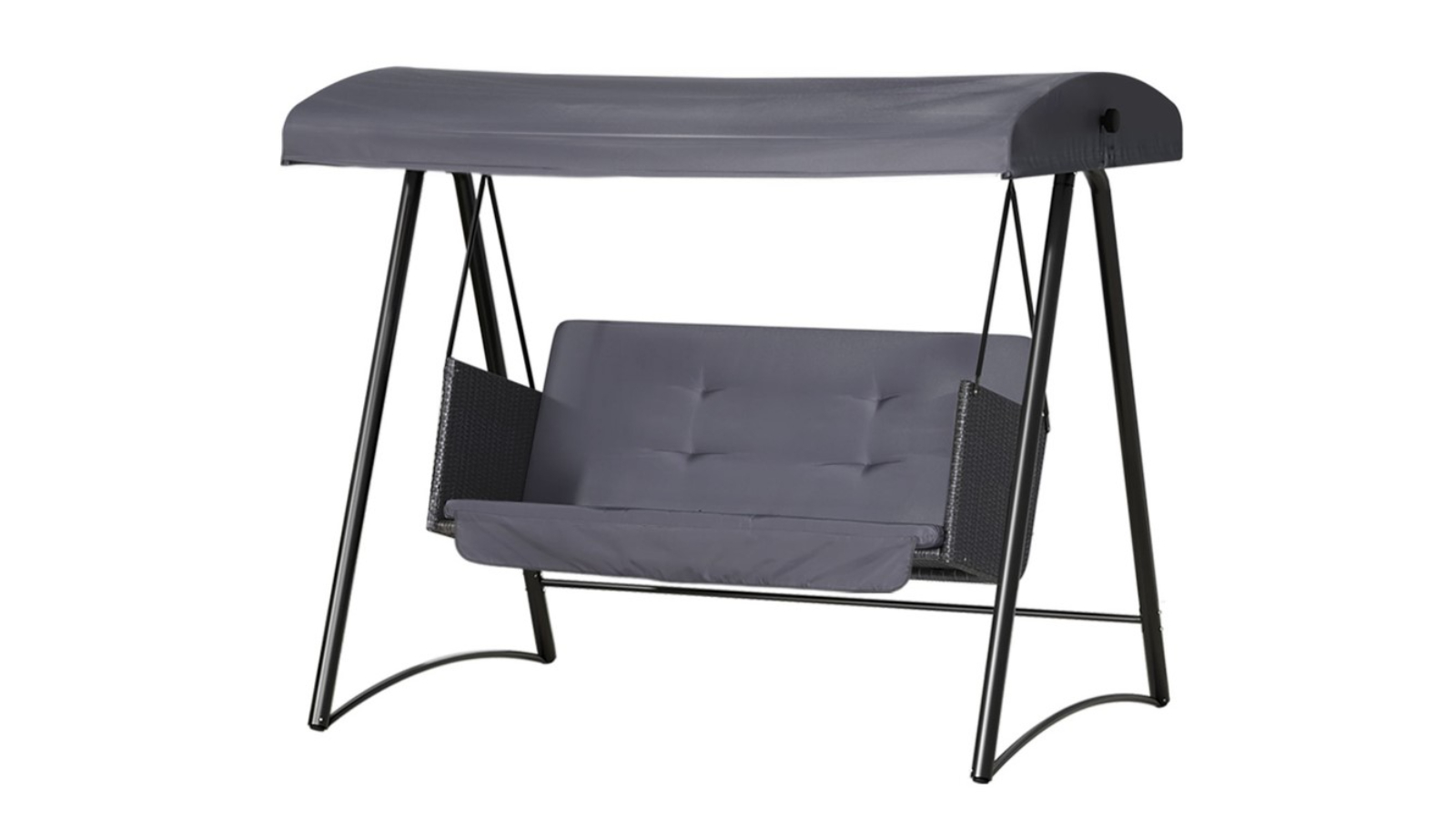 Gardeon 3-Seater Grey Rattan Swing Chair