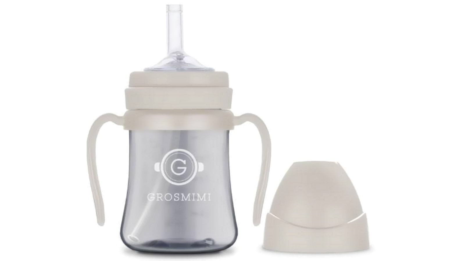 Grosmimi 200ml PPSU Straw Cup - Cream Beige