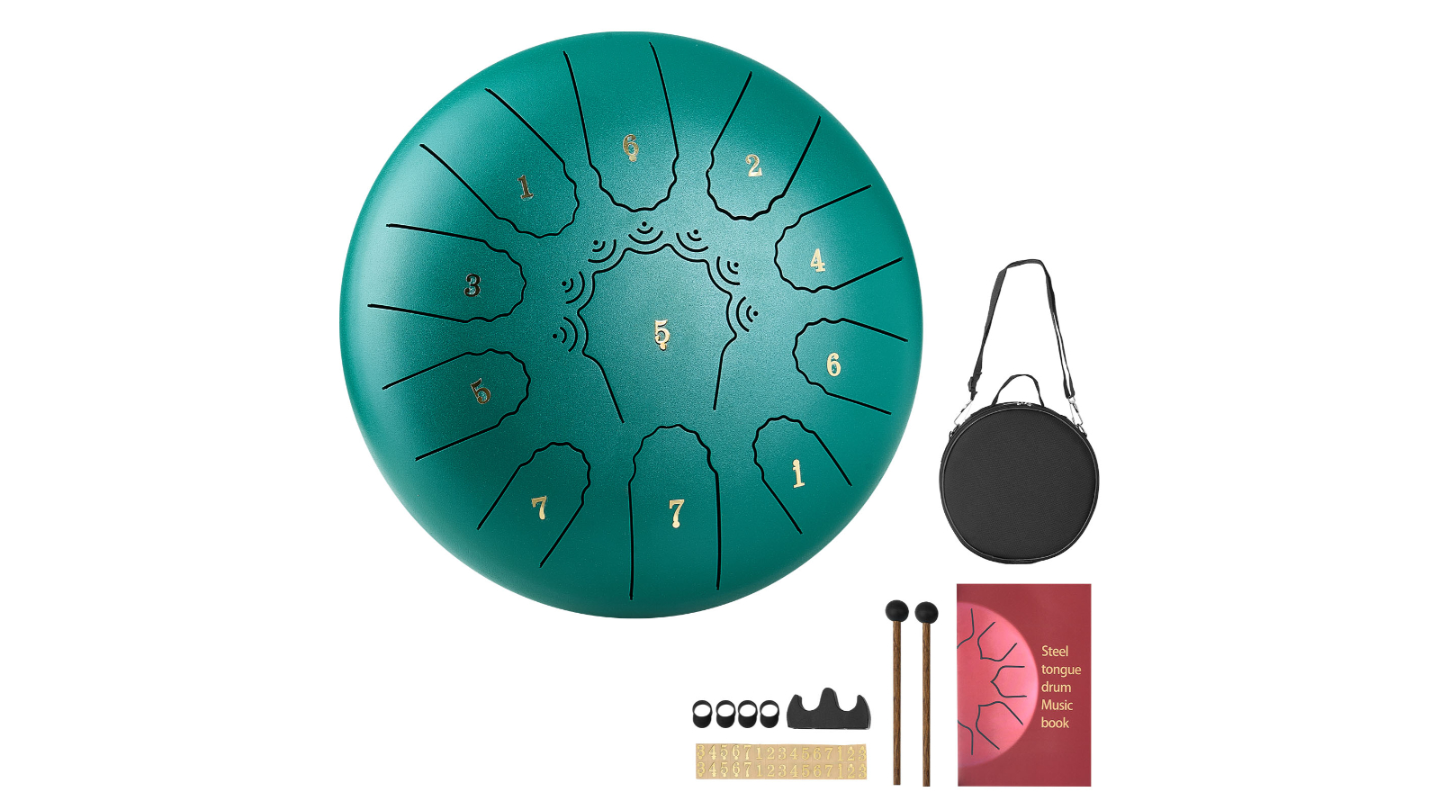 Vevor 11-Note C Major Steel Tongue Drum - 25.4cm