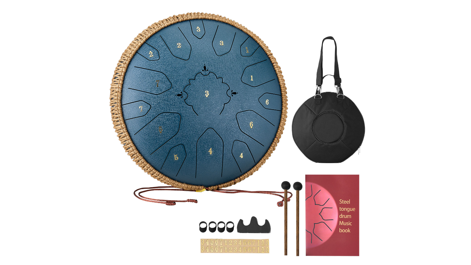 Vevor 15-Note C Major Steel Tongue Drum - 33cm