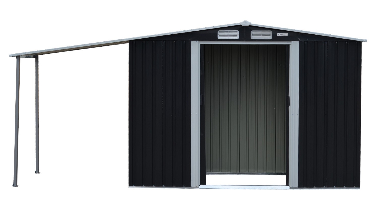 Wallaroo 4x8ft Garden Shed Storage - Black