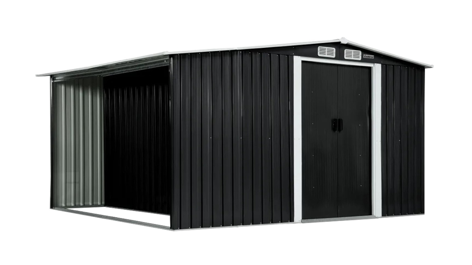 Wallaroo 6 x 8ft Garden Shed with Semi Close Storage - Black