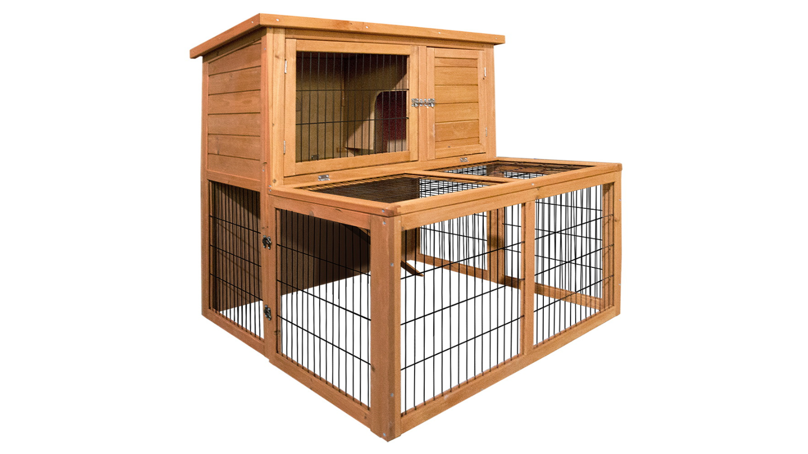 i.Pet 100cm Tall Wooden Pet Coop with Built-In Ramp - Natural