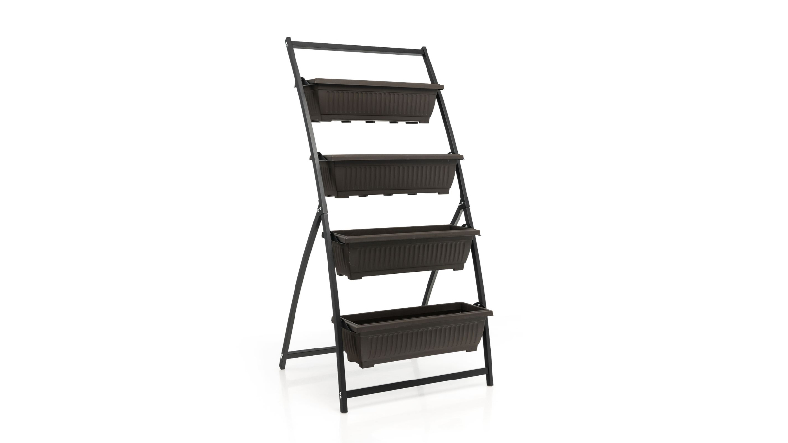 Costway 4-Tier Vertical Metal Garden Bed with 4 Planter Box