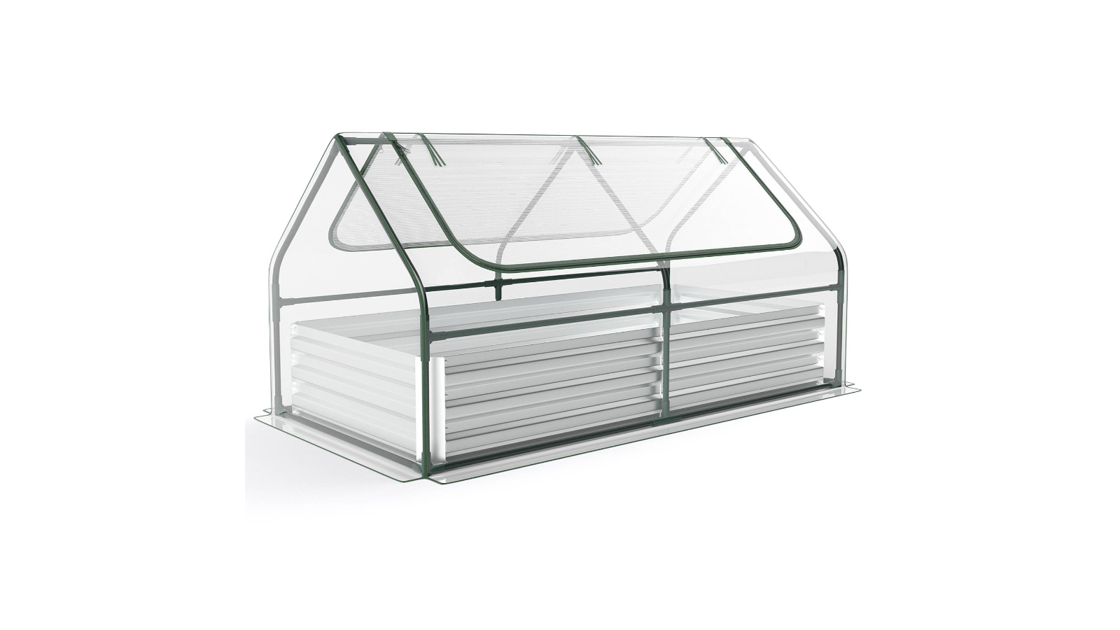 Costway Mini Greenhouse Bed with Dual 2-Tier Window - Green