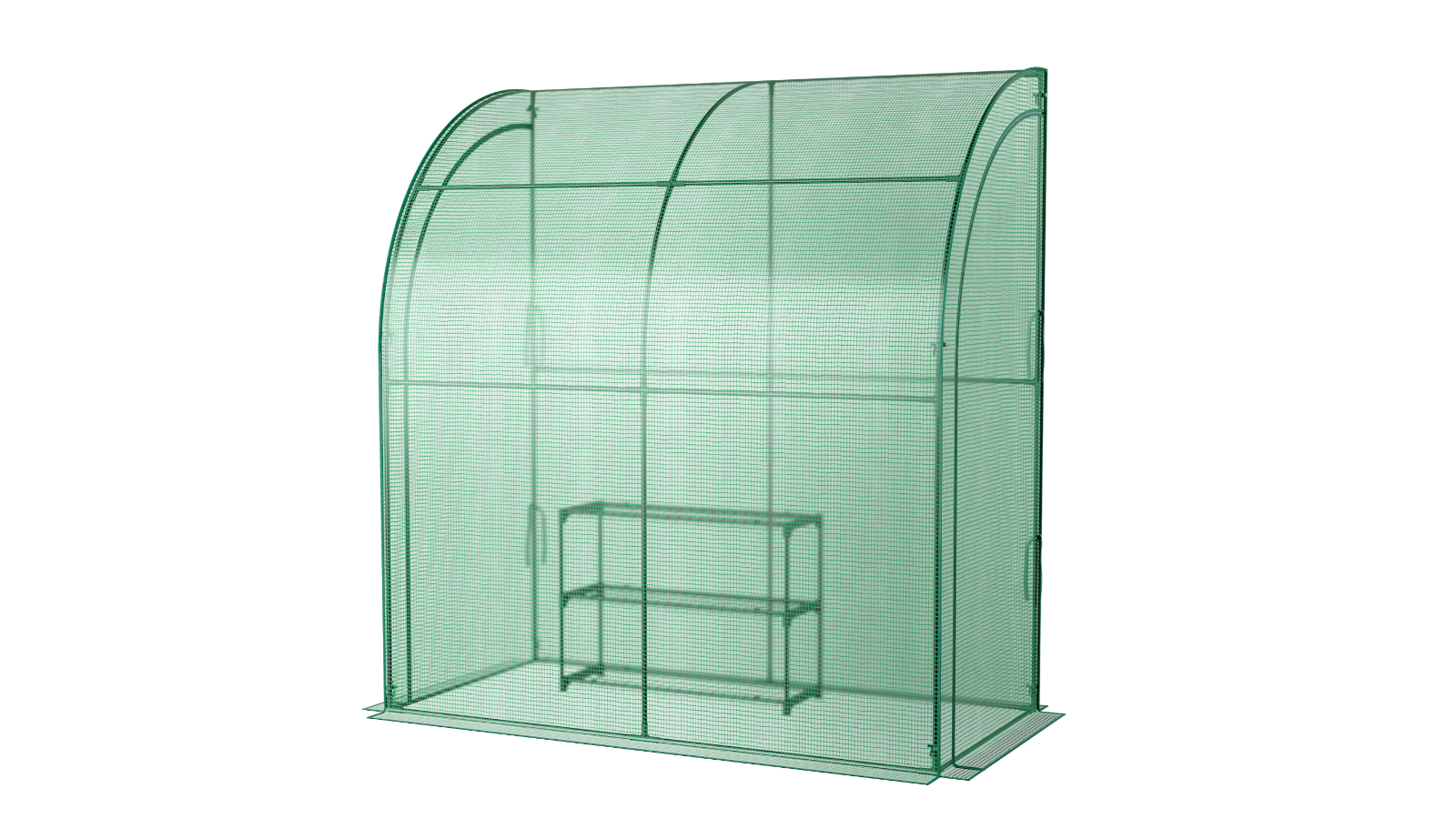 Costway Walk-in Wall Greenhouse with Weatherproof PE Cover - Green